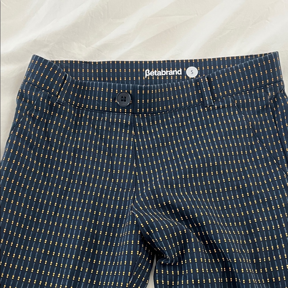 Betabrand Navy and White Patterned Pants- legging dress pants- so comfy!